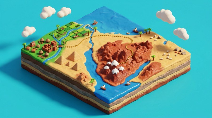 Mapa 3D de Egipto al Sinaí